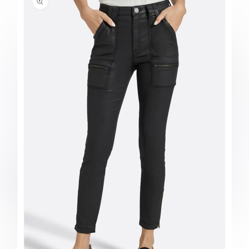 Joie Black High-Rise Skinny Cargo Jeans